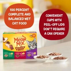 Meow Mix Tender Favorites Poultry & Beef Cat Food Trays Variety Pack -Meow Meals 100237 PT3. AC SS1800 V1670940345