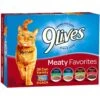 9 Lives Meaty Favorites Variety Pack Canned Cat Food -Meow Meals 100311 MAIN. AC SS1800 V1463067145