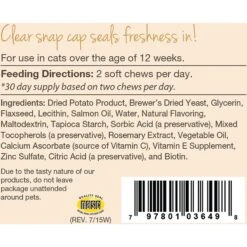 NaturVet Skin & Coat Plus Omegas Soft Chews Skin & Coat Supplement For Cats -Meow Meals 100663 PT2. AC SS1800 V1473889733