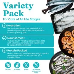 Solid Gold Five Oceans Variety Pack Wet Cat Food, 3-oz Can, Case Of 12 -Meow Meals 1021734 PT4. AC SS1800 V1700681130