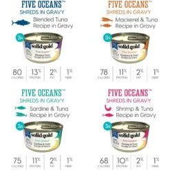 Solid Gold Five Oceans Variety Pack Wet Cat Food, 3-oz Can, Case Of 12 -Meow Meals 1021734 PT5. AC SS1800 V1700681130
