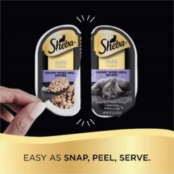 Sheba Perfect Portions Grain-Free Savory Mixed Grill Cuts In Gravy Entree Adult Wet Cat Food Trays 15 Sheba Perfect Portions Grain-Free Savory Mixed Grill Cuts In Gravy Entree Adult Wet Cat Food Trays -Meow Meals 103416 PT4. AC SS1800 V1626991286
