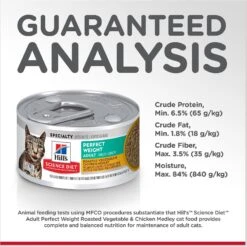 Hill's Science Diet Adult Perfect Weight Roasted Vegetable & Chicken Medley Canned Cat Food -Meow Meals 109440 PT7. AC SS1800 V1609377764