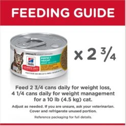 Hill's Science Diet Adult Perfect Weight Roasted Vegetable & Chicken Medley Canned Cat Food -Meow Meals 109440 PT8. AC SS1800 V1609378356