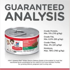 Hill's Science Diet Kitten Savory Salmon Entree Canned Cat Food -Meow Meals 110296 PT6. AC SS1800 V1598152568