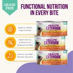 Health Extension Grain-Free Chicken & Pumpkin Recipe Canned Cat Food 9 Health Extension Grain-Free Chicken & Pumpkin Recipe Canned Cat Food -Meow Meals 110493 PT3. AC SS1800 V1608265392