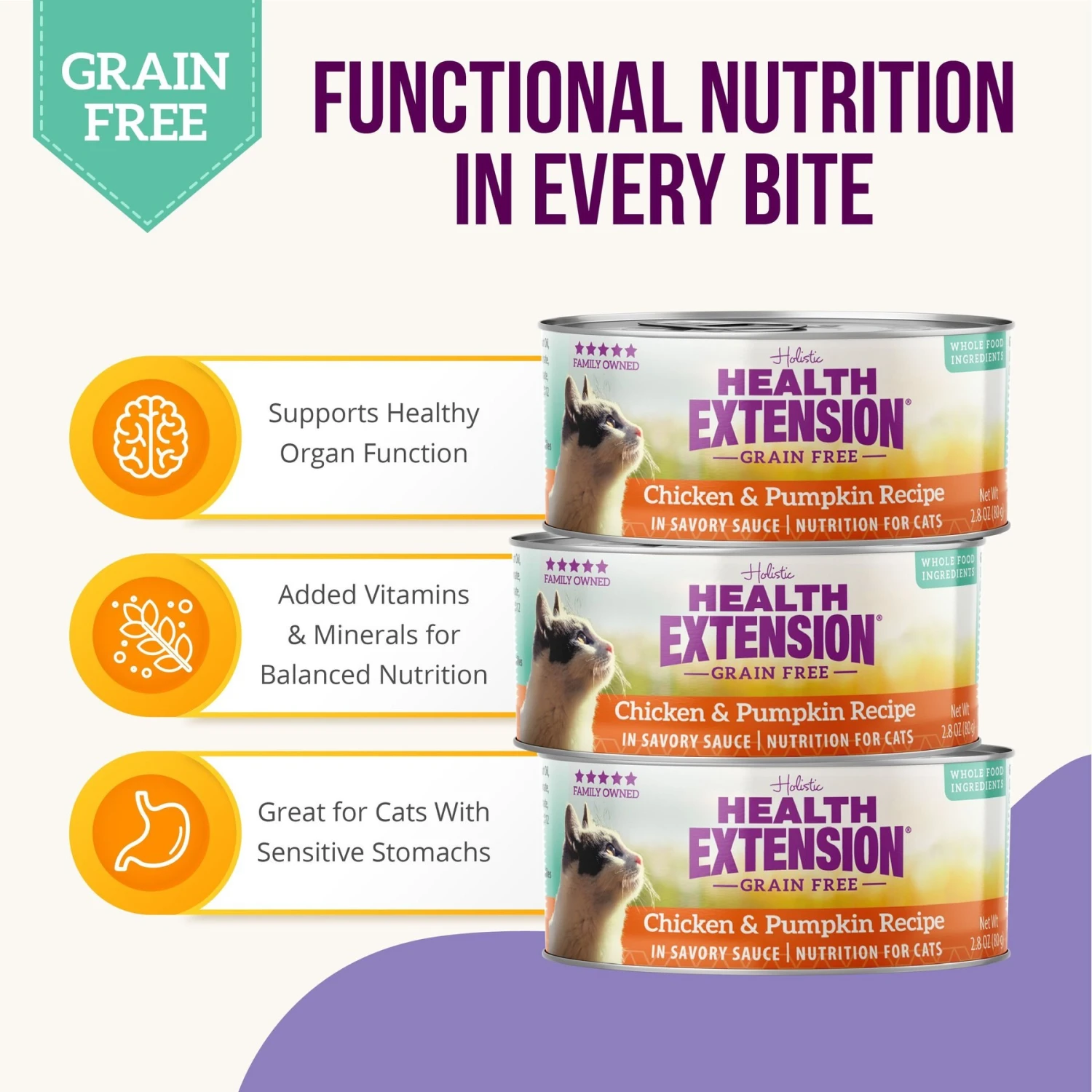 Health Extension Grain-Free Chicken & Pumpkin Recipe Canned Cat Food 6 Health Extension Grain-Free Chicken & Pumpkin Recipe Canned Cat Food - Image 4