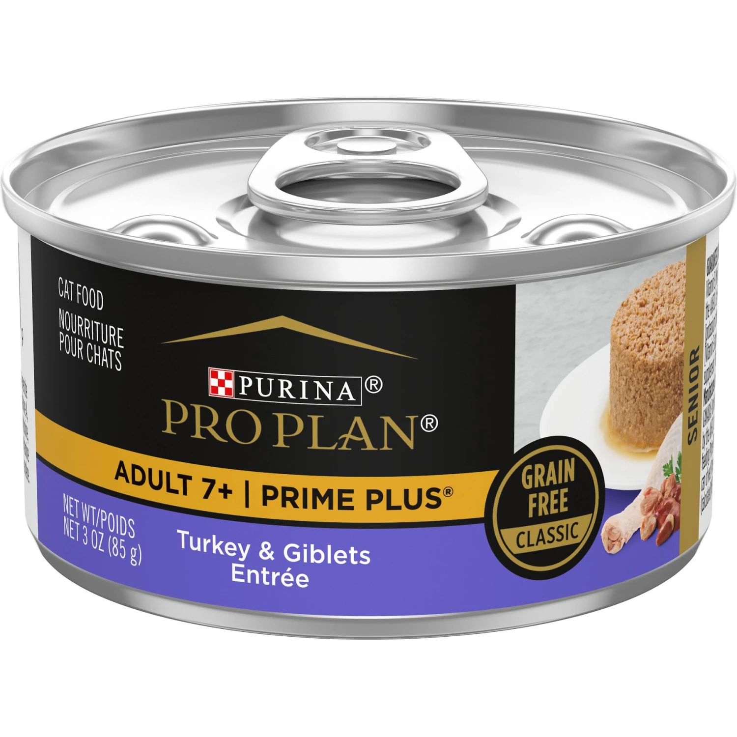 Purina Pro Plan Prime Plus Adult 7+ Turkey & Giblets Entree Classic Canned Cat Food 3 Purina Pro Plan Prime Plus Adult 7+ Turkey & Giblets Entree Classic Canned Cat Food
