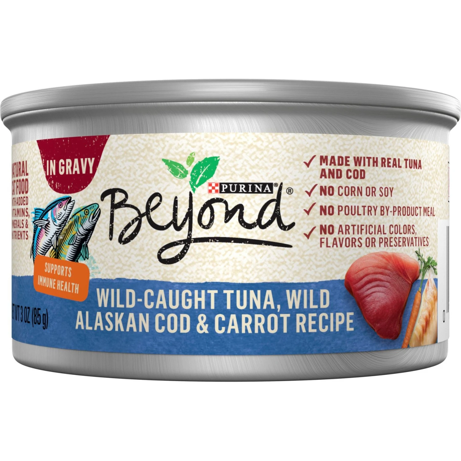 Purina Beyond Natural Wild-Caught Tuna, Cod & Carrots Recipe In Gravy Canned Cat Food 3 Purina Beyond Natural Wild-Caught Tuna, Cod & Carrots Recipe In Gravy Canned Cat Food