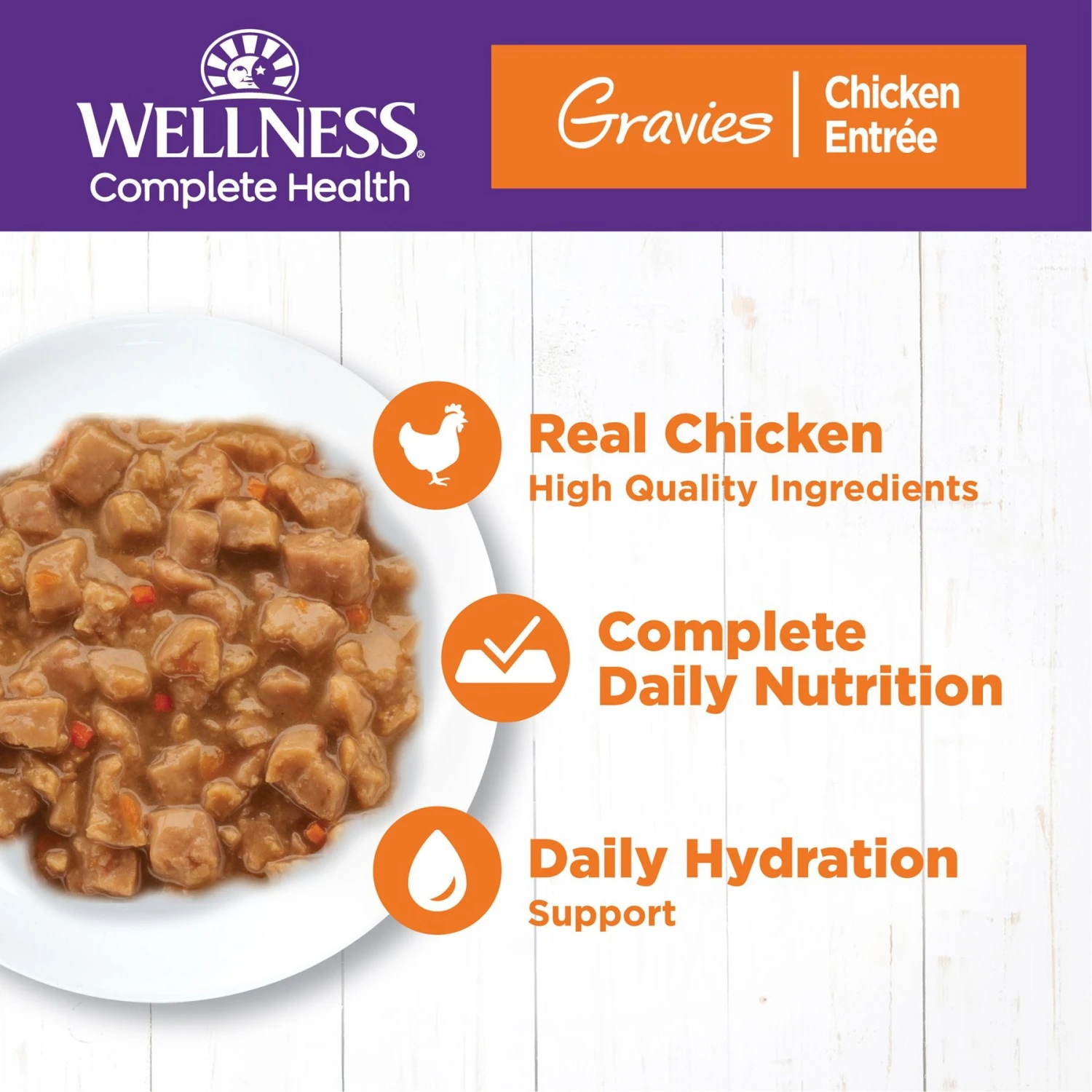 Wellness Natural Grain-Free Gravies Chicken Entrée Canned Cat Food 5 Wellness Natural Grain-Free Gravies Chicken Entrée Canned Cat Food - Image 3