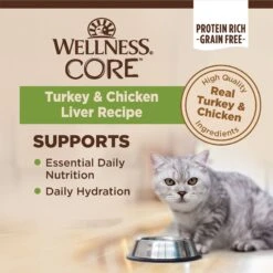 Wellness CORE Natural Grain-Free Turkey & Chicken Liver Pate Canned Kitten Food -Meow Meals 118868 PT2. AC SS1800 V1695839057