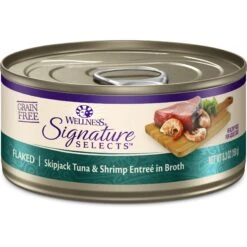 Wellness CORE Signature Selects Flaked Skipjack Tuna & Shrimp Entree In Broth Grain-Free Natural Canned Cat Food