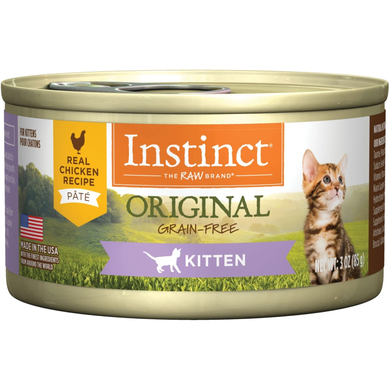 Instinct Kitten Grain-Free Pate Real Chicken Recipe Natural Wet Canned Cat Food 3 Instinct Kitten Grain-Free Pate Real Chicken Recipe Natural Wet Canned Cat Food