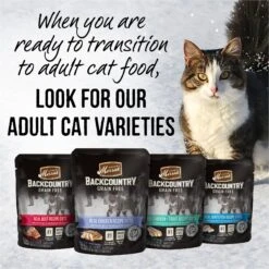 Merrick Backcountry Grain-Free Kitten Recipe Cuts Chicken & Duck In Gravy Cat Food Pouches -Meow Meals 123840 PT6. AC SS1800 V1638045401