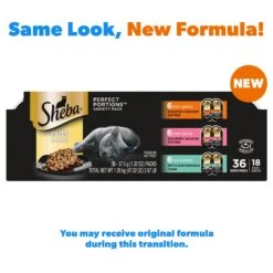 Sheba Perfect Portions Grain-Free Roasted Chicken, Gourmet Salmon & Signature Tuna Cuts In Gravy Variety Pack Adult Wet Cat Food Trays -Meow Meals 124879 PT1. AC SS1800 V1658196180