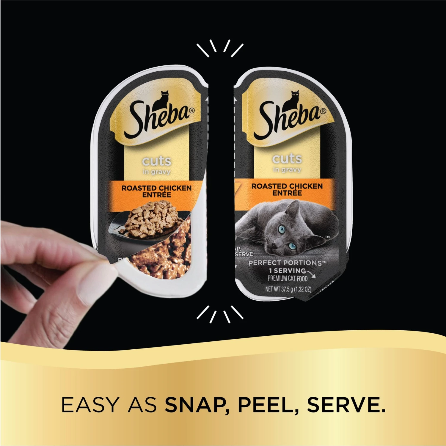 Sheba Perfect Portions Grain-Free Roasted Chicken, Gourmet Salmon & Tender Turkey Cuts In Gravy Variety Pack Adult Wet Cat Food Trays 5 Sheba Perfect Portions Grain-Free Roasted Chicken, Gourmet Salmon & Tender Turkey Cuts In Gravy Variety Pack Adult Wet Cat Food Trays - Image 3
