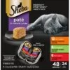 Sheba Perfect Portions Grain-Free Savory Chicken, Roasted Turkey & Tender Beef Pate Variety Pack Adult Wet Cat Food Trays -Meow Meals 124885 MAIN. AC SS1800 V1626817573