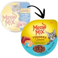 Meow Mix Tender Favorites With Real Tuna & Whole Shrimp In Sauce Cat Food Trays -Meow Meals 130523 PT1. AC SS1800 V1670940335