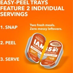 Iams Perfect Portions Healthy Adult Chicken Recipe Pate Grain-Free Wet Cat Food Trays -Meow Meals 131312 PT2. AC SS1800 V1617075195
