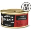 American Journey Pate Beef & Chicken Recipe Grain-Free Canned Cat Food, 3-oz Can, 24 Count -Meow Meals 133890 MAIN. AC SS1800 V1670015551
