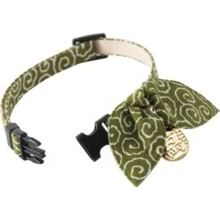 Necoichi Ninja Cotton Breakaway Cat Collar With Bell -Meow Meals 137025 PT3. AC SS1800 V1510694303