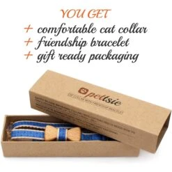 Pettsie Bow Tie Cotton Breakaway Cat Collar With Friendship Bracelet -Meow Meals 139113 PT3. AC SS1800 V1507064979