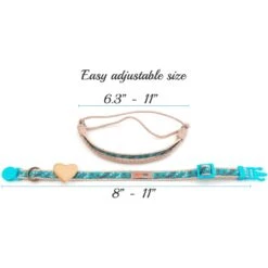 Pettsie Heart Cotton Breakaway Cat Collar With Friendship Bracelet -Meow Meals 139120 PT2. AC SS1800 V1507065051