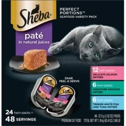 Sheba Perfect Portions Seafood Pate Variety Pack Grain-Free Adult Wet Cat Food Trays -Meow Meals 140273 PT1. AC SS1800 V1609977170