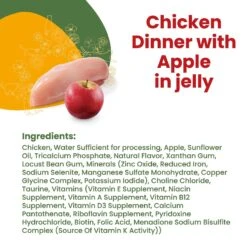 Almo Nature HQS La Cucina Chicken With Apple Grain-Free Cat Food Pouches -Meow Meals 141496 PT3. AC SS1800 V1639524708