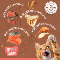 Friskies Extra Gravy Chunky Variety Pack Canned Cat Food -Meow Meals 142573 PT2. AC SS1800 V1699371079