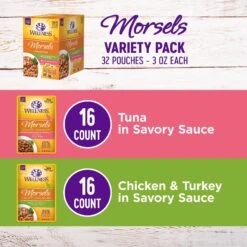 Wellness Healthy Indulgence Morsels Grain-Free Variety Pack Cat Food Pouches -Meow Meals 145537 PT1. AC SS1800 V1624309128