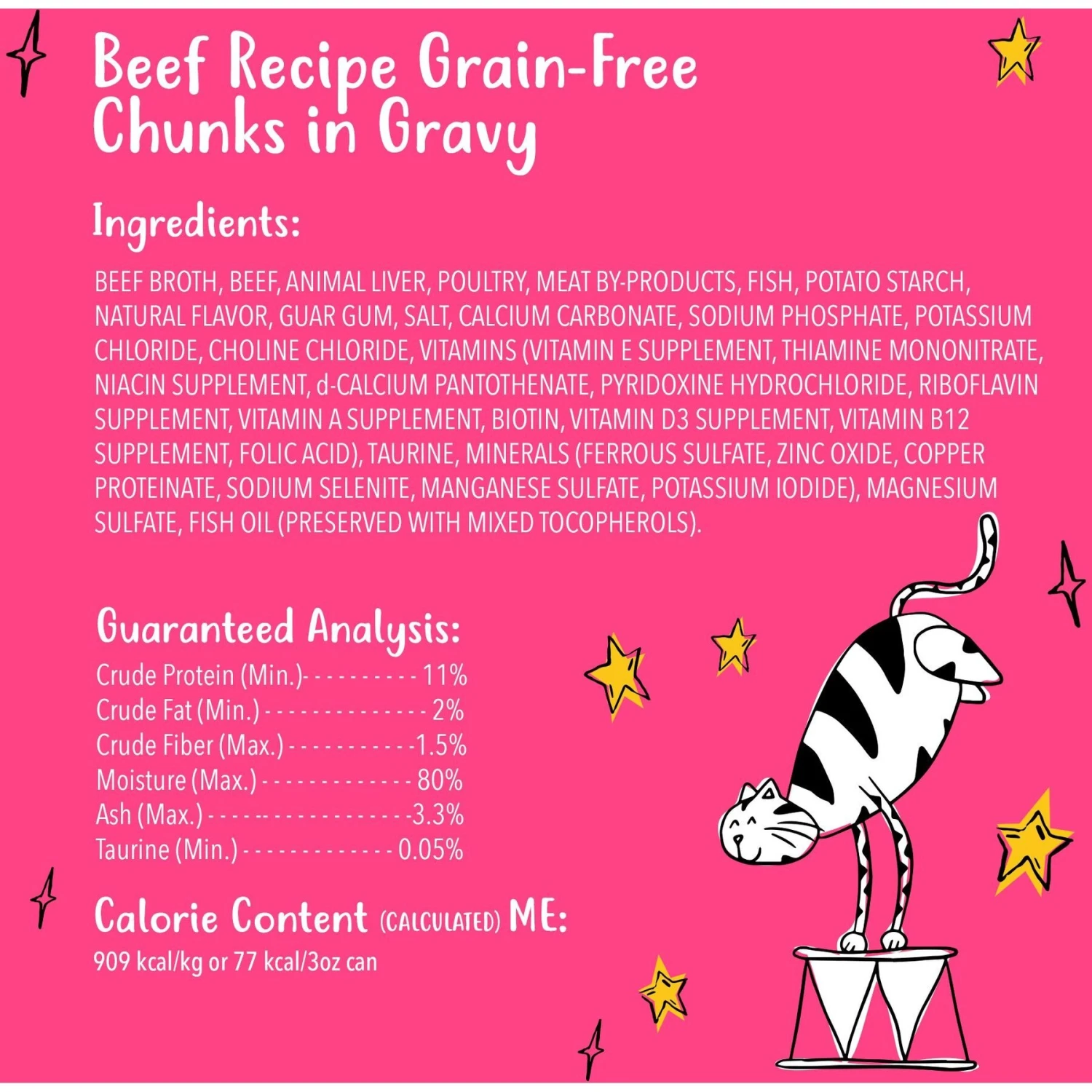 Tiny Tiger Chunks In Gravy Beef Recipe Grain-Free Canned Cat Food 8 Tiny Tiger Chunks In Gravy Beef Recipe Grain-Free Canned Cat Food - Image 6