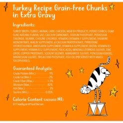 Tiny Tiger Chunks In EXTRA Gravy Turkey Recipe Grain-Free Canned Cat Food 15 Tiny Tiger Chunks In EXTRA Gravy Turkey Recipe Grain-Free Canned Cat Food -Meow Meals 147776 PT5. AC SS1800 V1671726601