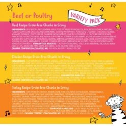 Tiny Tiger Chunks In EXTRA Gravy Beef & Poultry Recipes Variety Pack Grain-Free Canned Cat Food -Meow Meals 147784 PT5. AC SS1800 V1687284922