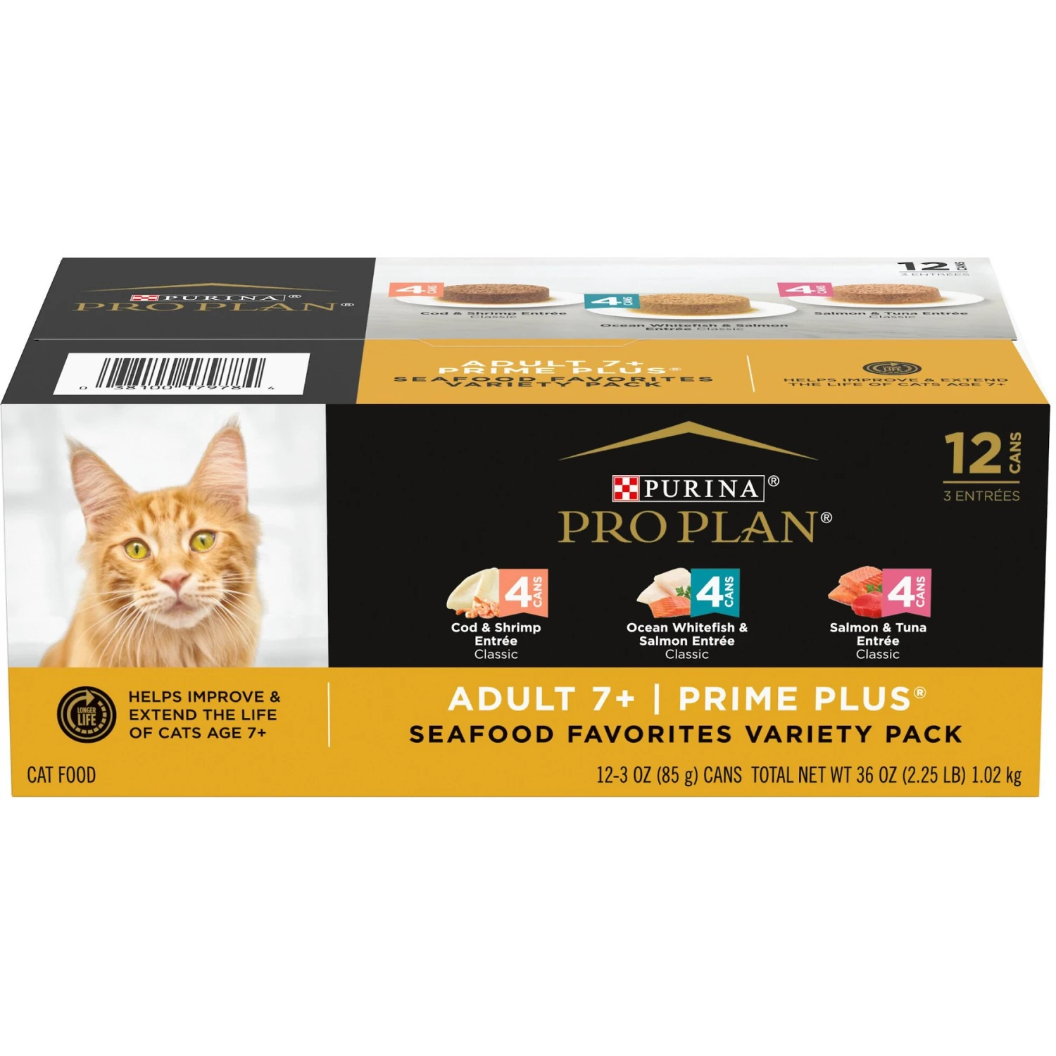 Purina Pro Plan Senior Adult 7+ Seafood Favorites Pate Variety Pack Canned Cat Food 3 Purina Pro Plan Senior Adult 7+ Seafood Favorites Pate Variety Pack Canned Cat Food