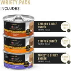 Purina Pro Plan Senior Adult 7+ Poultry & Beef Favorites Pate Variety Pack Canned Cat Food -Meow Meals 147957 PT1. AC SS1800 V1640907417