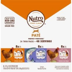 Nutro Perfect Portions Grain-Free Variety Pack Chicken, Salmon & Tuna, Chicken & Liver Pate Recipe Adult Wet Cat Food Trays -Meow Meals 148864 PT1. AC SS1800 V1702678346