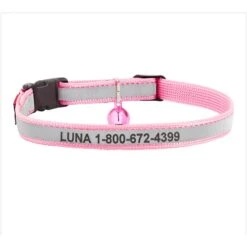 GoTags Nylon Personalized Reflective Breakaway Cat Collar With Bell