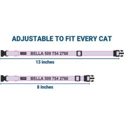 GoTags Nylon Personalized Reflective Breakaway Cat Collar With Bell -Meow Meals 152990 PT6. AC SS1800 V1629323843