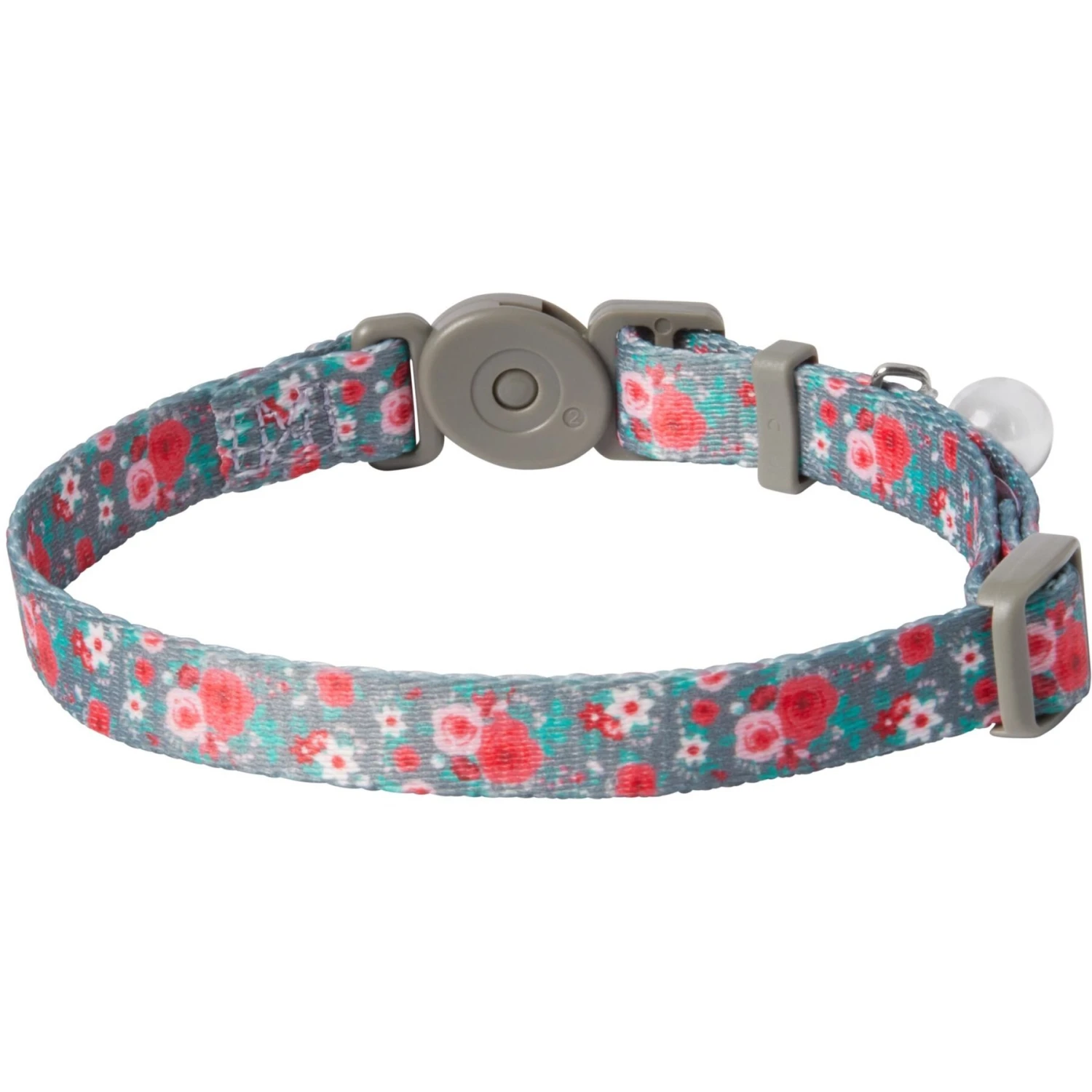 Frisco Rose Polyester Breakaway Cat Collar With Bell 4 Frisco Rose Polyester Breakaway Cat Collar With Bell - Image 2