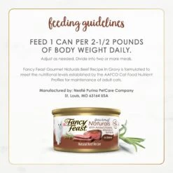Fancy Feast Gourmet Naturals Beef Recipe In Gravy Canned Cat Food -Meow Meals 155537 PT7. AC SS1800 V1677103598