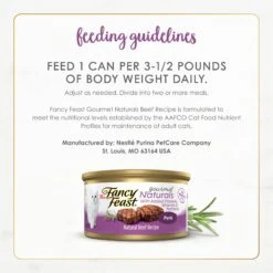 Fancy Feast Gourmet Naturals Beef Recipe Pate Canned Cat Food, 3-oz, Case Of 12 -Meow Meals 155545 PT7. AC SS1800 V1677102918