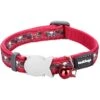 Red Dingo Skull & Roses Nylon Breakaway Cat Collar With Bell 2 Red Dingo Skull & Roses Nylon Breakaway Cat Collar With Bell -Meow Meals 159178 MAIN. AC SS1800 V1684887771
