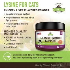 Strawfield Pets L-Lysine Immune Support Cat Supplement -Meow Meals 169443 PT2. AC SS1800 V1580326413