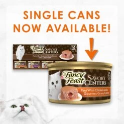 Fancy Feast Savory Centers Chicken Canned Cat Food -Meow Meals 169571 PT1. AC SS1800 V1560794534