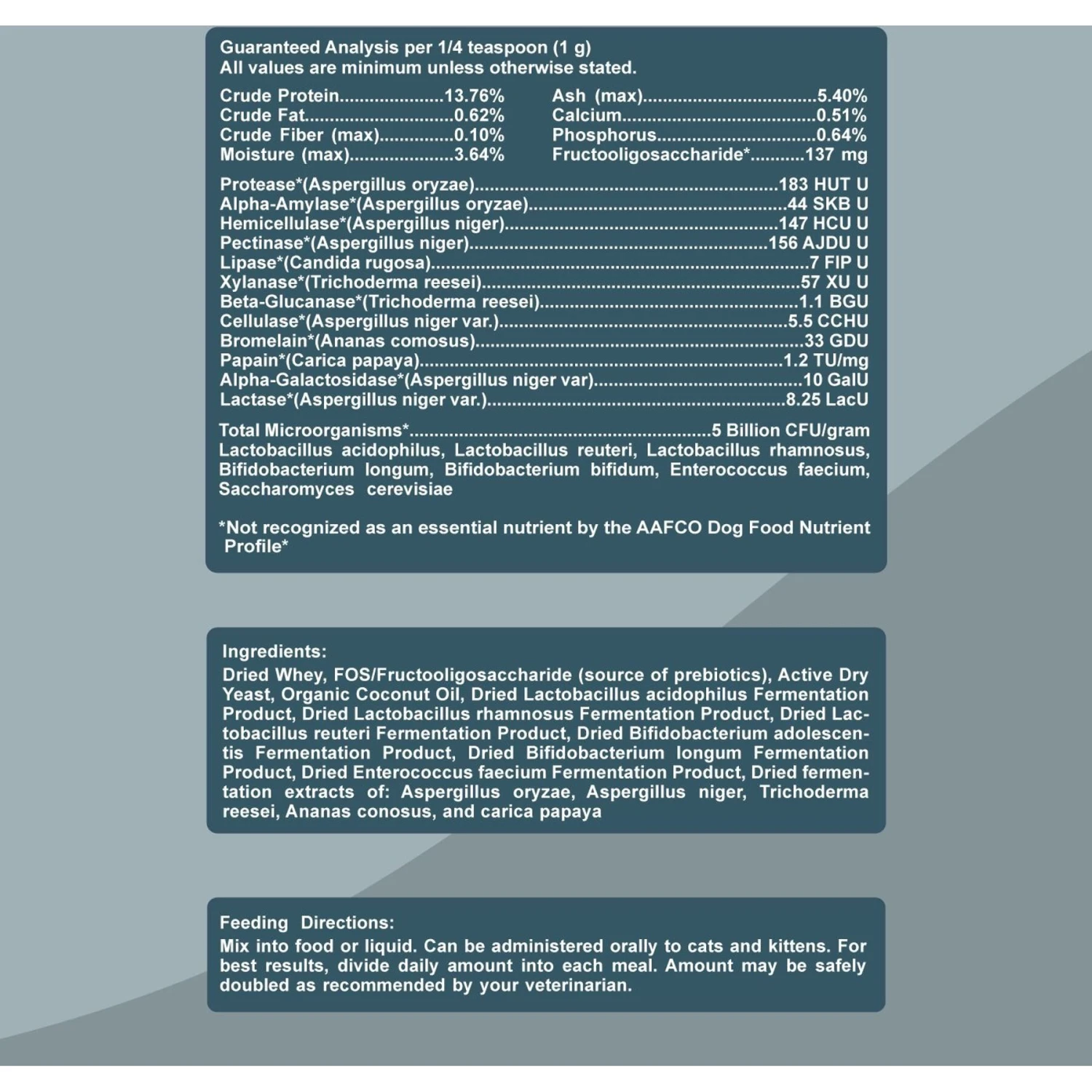 Nature's Farmacy Catzymes Probiotic Digestive Enhancer Cat Supplement 5 Nature's Farmacy Catzymes Probiotic Digestive Enhancer Cat Supplement - Image 3