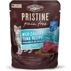 Castor & Pollux Pristine Grain-Free Wild-Caught Tuna Recipe Morsels In Gravy Cat Food Pouches