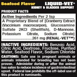 Liquid-Vet Kidney & Bladder Support Seafood Flavor Cat Supplement, 8-oz Bottle -Meow Meals 180233 PT6. AC SS1800 V1576858974
