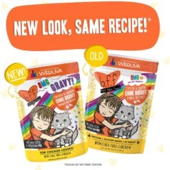BFF OMG Shine Bright! Chicken & Salmon In Gravy Wet Cat Food Pouches -Meow Meals 182280 PT5. AC SS1800 V1644905804
