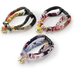 Necoichi Chirimen Plum Blossom Breakaway Cat Collar With Bell -Meow Meals 183469 PT3. AC SS1800 V1644918438